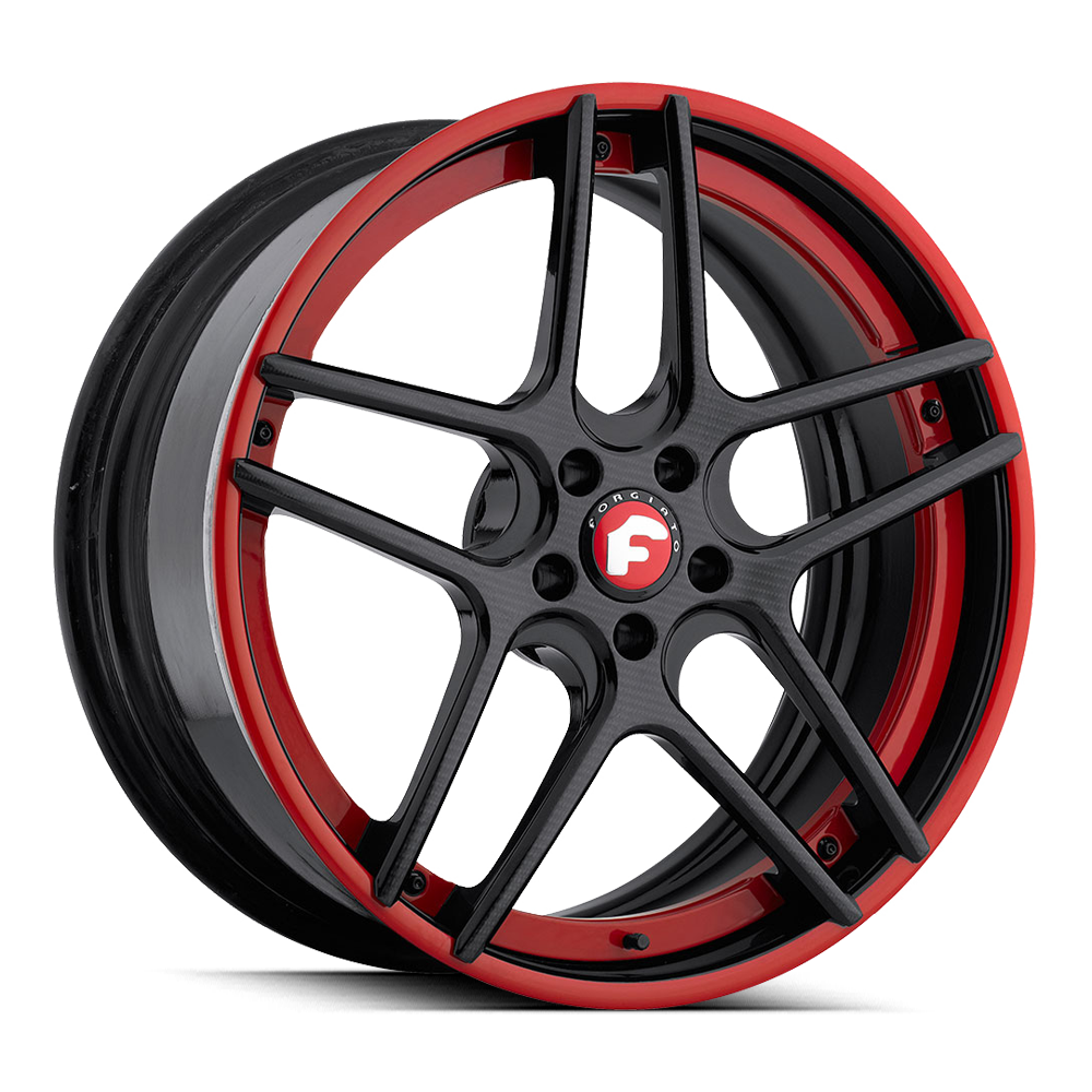 Forgiato Dieci - Matte Black with Red Accent